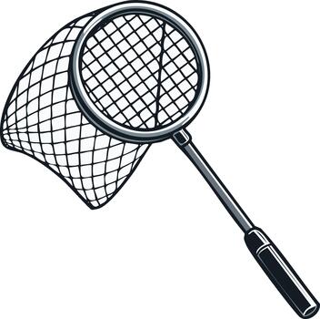 ilustración de un Mano pescar red o mariposa red en un blanco antecedentes vector