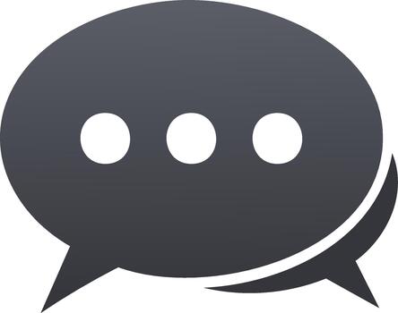 Gray Chat Bubble with Three Dots Representing Communication or Messaging Concept Isolated on White Background vector