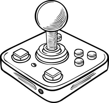 Retro Game Controller Illustration, Arcade Joystick with Buttons, Digital Entertainment Concept vector