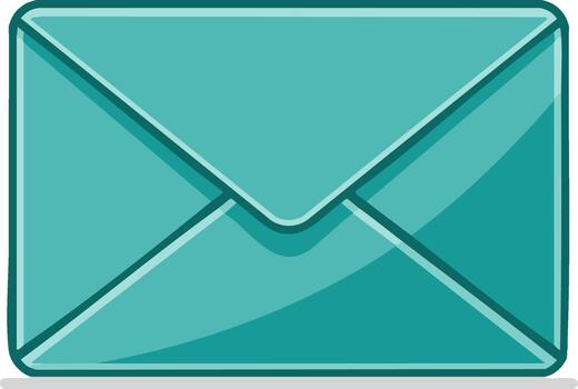 Turquoise Envelope Icon for Sending Mail Receiving Correspondence Communication vector