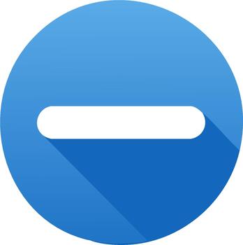 minimalista azul menos icono con suave sombra en circulo forma para ui ux diseño vector