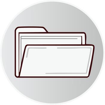 icono de abierto carpeta con documento hojas en para datos almacenamiento vector