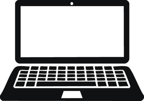 Laptop illustration showcasing a sleek, modern design with a full keyboard and a spacious display screen, isolated on a clean background vector