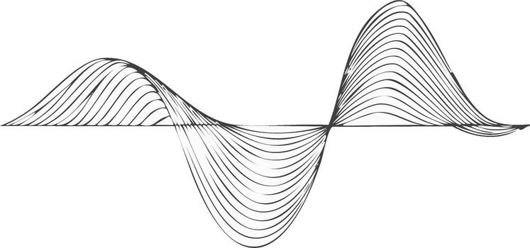 monocromo línea Arte ilustración presentando resumen geométrico forma de onda modelo vector