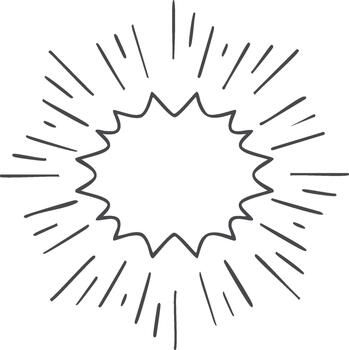 dibujado a mano Starburst con blanco centrar para texto o imagen gráfico elemento vector