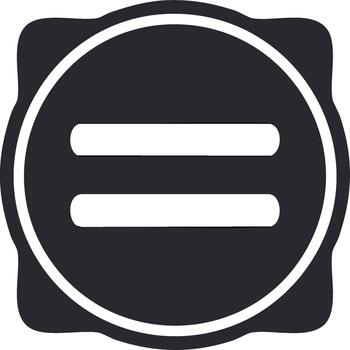 Abstract Equal Sign in a Decorative Black Emblem Badge Style Rounded Frame vector