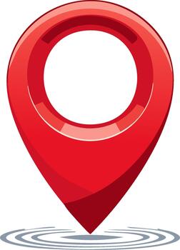 Vibrant Red Map Marker with Circular Effect for Easy Navigation and Destination Pinpointing vector