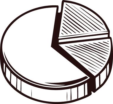 Hand Drawn Pie Chart Illustrating Market Share and Business Data Analysis Report vector