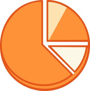 Orange Circle Graph Pie Chart Representation of Information with Sections vector