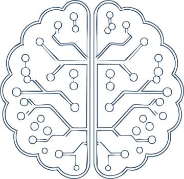 Brain Circuit Concept Human Brain Anatomy with Circuit Board Connection and Intelligence vector