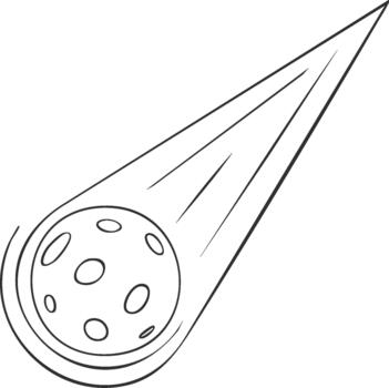 Hand Drawn Comet Illustration with Vapor Trail Depicting Cosmic Phenomenon and Space Science Concepts vector