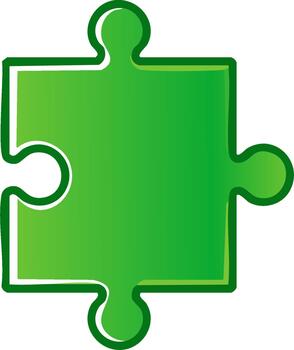 Green Jigsaw Puzzle Piece Symbolizing Connection Synergy Integration and Problem Solving vector