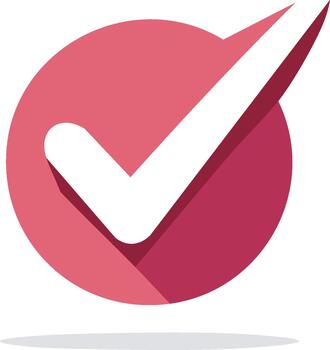 carmesí circulo con cheque marca confirmación gráfico icono elemento diseño vector