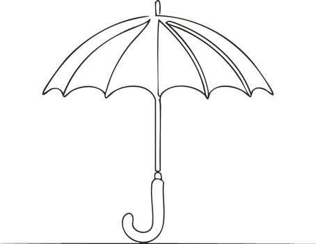 Simple umbrella illustration in minimalist continuous line style suitable for weather icons vector