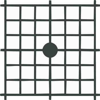 Go game board symbol icon simple illustration square grid black dot center boardgame traditional vector