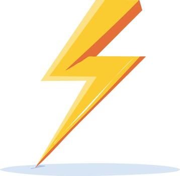 Stylized Lightning Bolt Symbol Electricity Spark Thunder Energy Power Sign Shape Graphics vector