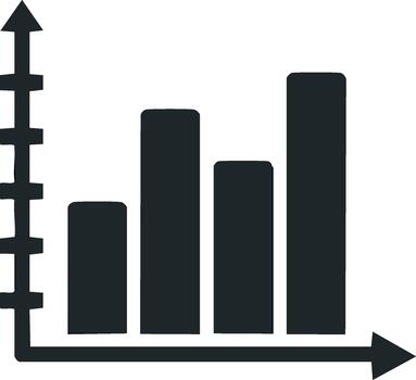 Business Chart Graph Icon Showing Upward Growth Analysis Data Representation vector