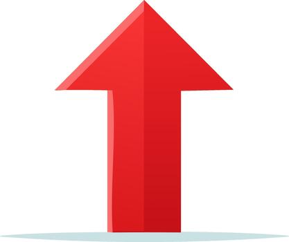 Red Arrow Pointing Upward Direction Guide Symbol for Business Growth and Navigation vector