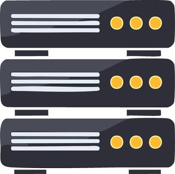 Server Stack with Active Nodes Digital Data Center Concept Communication Technology vector