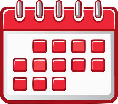 Calendar Icon with Red Border Illustrating Date and Time Management for Appointments and Reminders vector