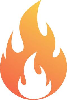 vibrante ilustración de un naranja y amarillo fuego pulsante energía y calor en contra un rígido antecedentes vector