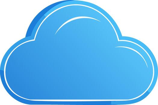 Stylized Gradient Cloud Illustration. Modern Weather Icon or Computing Symbol. Represents Cloud Storage, Weather Forecasting, or Digital Networks vector
