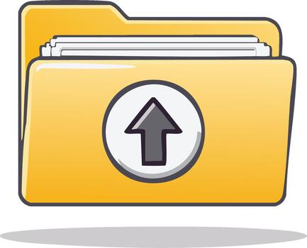 subir carpeta icono con flecha símbolo para archivo administración y datos transferir vector