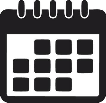 Calendar Icon Displaying Month Schedule Planning for Appointments and Events on a White Background vector