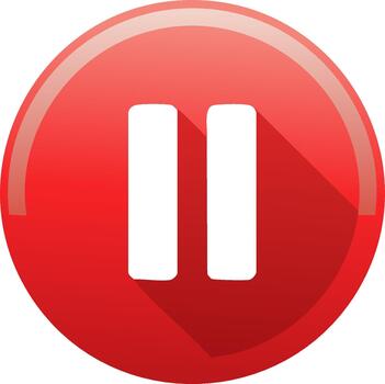 pausa icono rojo redondo botón detener multimedia símbolo reproducción funcionalidad gráfico vector