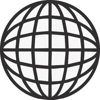 minimalista ilustración de un cuadriculado globo representando global conexión y internacional comunicaciones vector