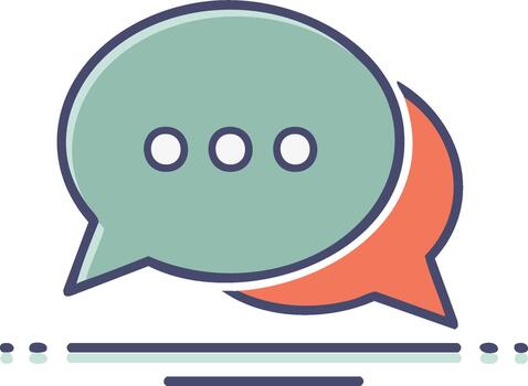 habla burbujas indicando comunicación discusión mensajería chateando Interacción diálogo conversacion plano ilustración vector