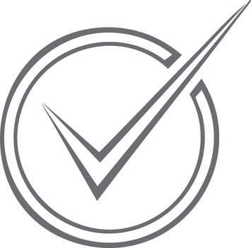 Check Mark Inside Circle Icon Verification Approval Symbol Correct Sign Choice Selection Acceptance Graphic Element vector