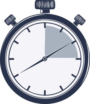 Stopwatch Illustration Time Management Tool Precision Measurement Instrument Clock Running Against the Clock Minimalist Design vector