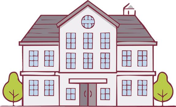 estilizado casa frente ver aislado ilustración para arquitectónico diseño proyectos vector