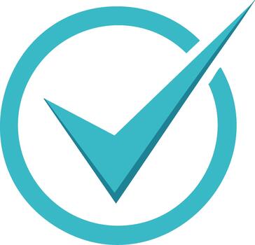 verde azulado cheque marca icono dentro un circular marco visualizante aprobación y terminación vector