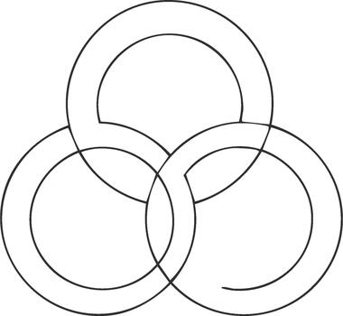 enclavamiento círculos gráfico diseño elemento sencillo contorno circulo superposición resumen geométrico símbolo vector