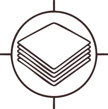 apilar de cuadrado papel paginas en objetivo alcance objetivo símbolo ilustración vector