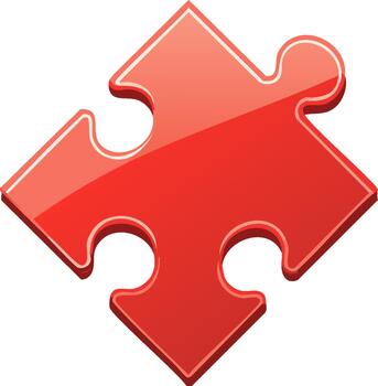 lustroso rojo rompecabezas pedazo aislado en blanco - estratégico soluciones y problema resolviendo concepto vector