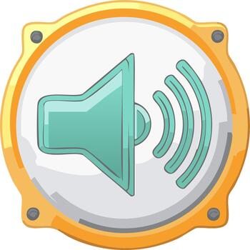 sonido volumen botón icono gráfico diseño altoparlante circulo botón en blanco. ilustración para sitios web y aplicaciones vector