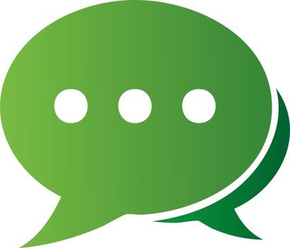 verde habla burbuja con elipsis comunicación icono. mensaje charla símbolo para social medios de comunicación y conversacion concepto vector