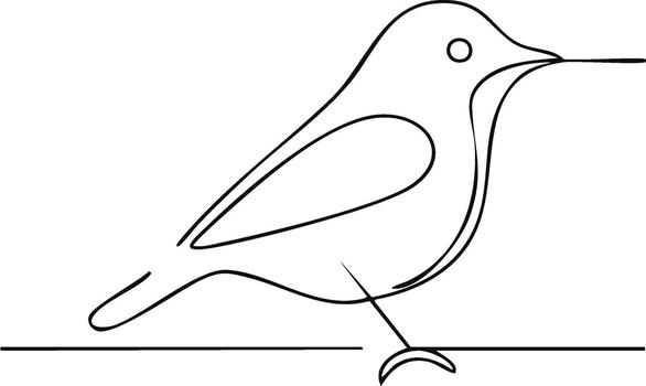 Minimalist Line Drawing of a Bird Silhouette with Simple Shapes for Modern Graphic Design Projects vector
