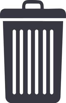 Isolated Illustration of a Trash Can with a Lid on a White Background vector