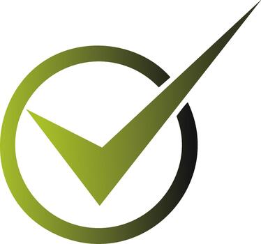 Green Check Mark within Circle Symbol. Approval, Confirmation, and Verification Icon Design vector