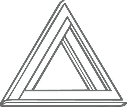 Impossible Triangle Optical Illusion Geometric Shape Abstract Art Design Illustration Concept Symbol Graphic, Penrose triangle, geometric, illustration vector