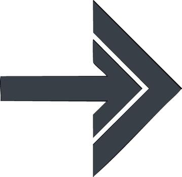 Forward Directional Arrow Indicating Next Steps Concept for Business or Navigation in Dark Grey vector