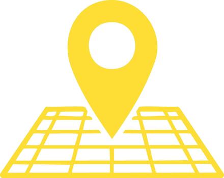 Map marker pin icon on grid for location, destination, GPS and navigation apps and graphic design vector