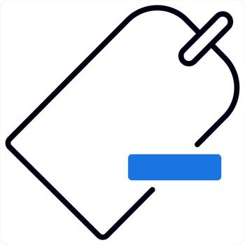 Remove Tag and remove label icon concept in blue line color vector