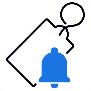 Tag Notification and tag icon concept in blue line color vector