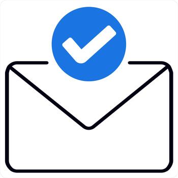 Right Message and message icon concept in blue line color vector