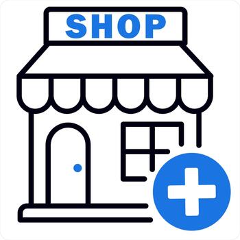 Add Bank and create bank icon concept in blue line color vector